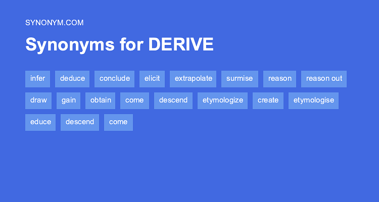 Another Word For DERIVE Synonyms Antonyms