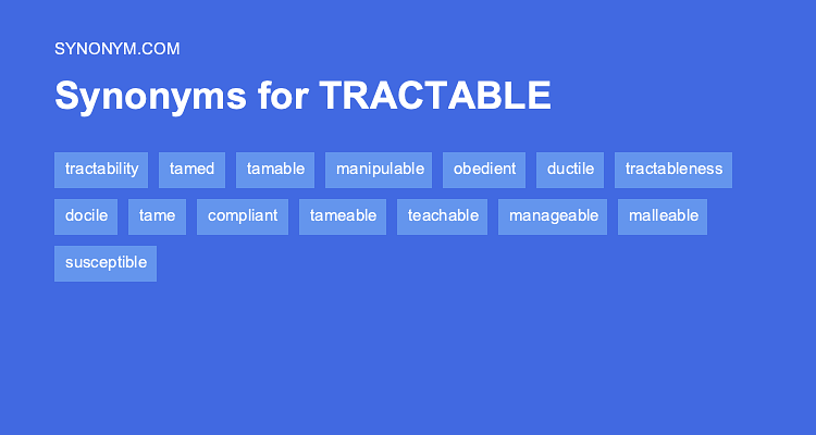 Another Word For TRACTABLE Synonyms Antonyms