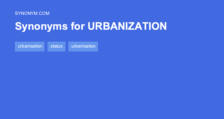Another Word For URBANIZATION Synonyms Antonyms
