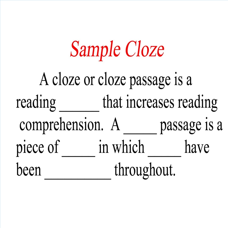 What Is A Cloze Passage