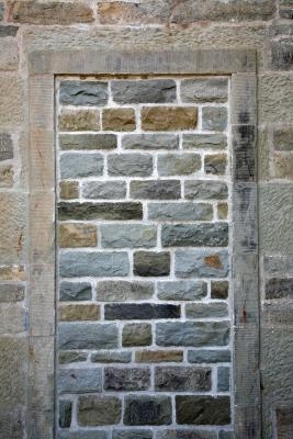 dog door through brick